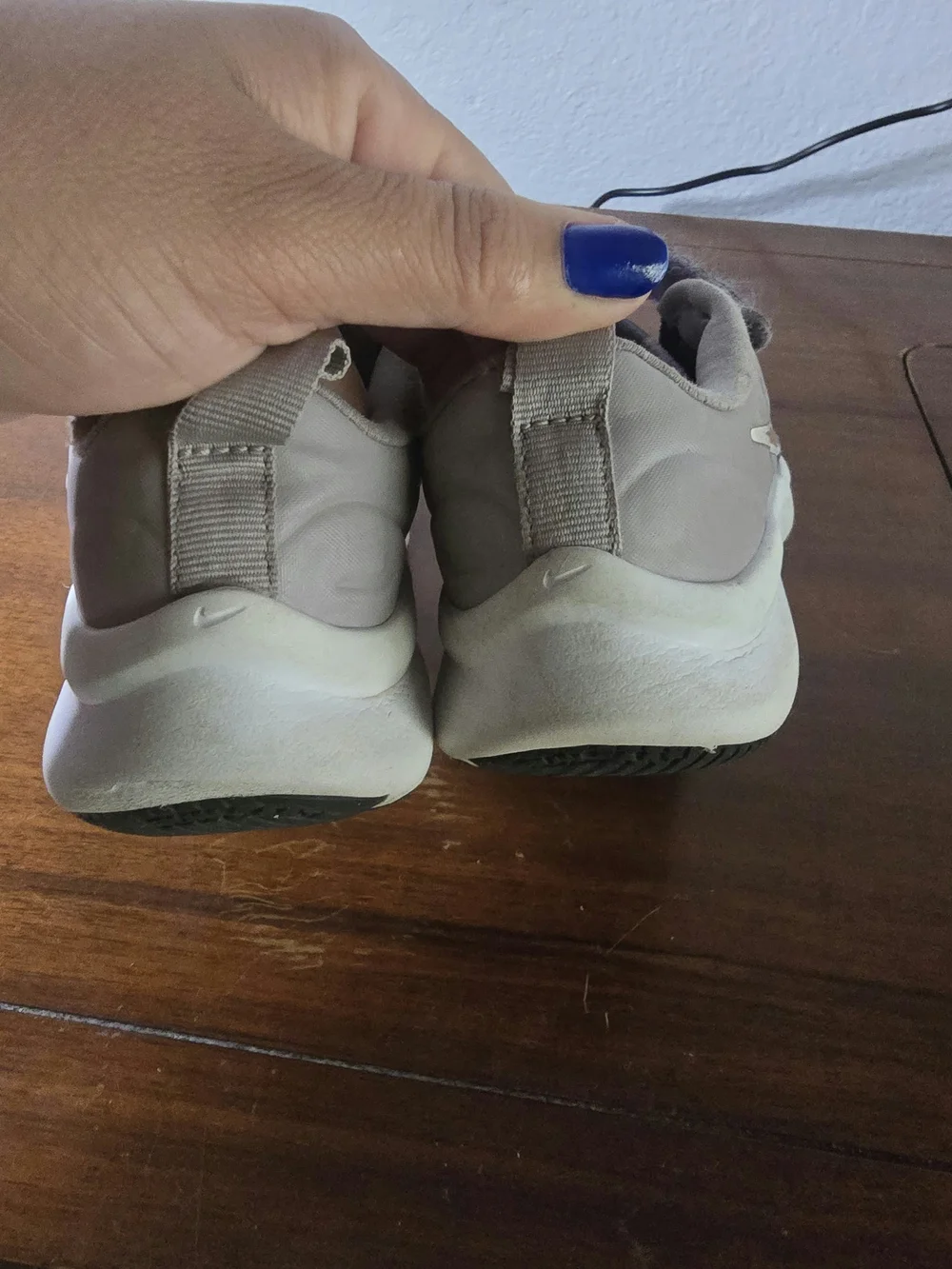 Nike Kids Purple and White Hook-and-Loop Sneakers